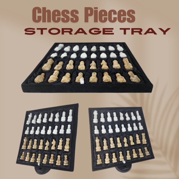 Marble Chess Pieces with Storage Tray, handmade chess pieces, home decor-New - Picture 11 of 11